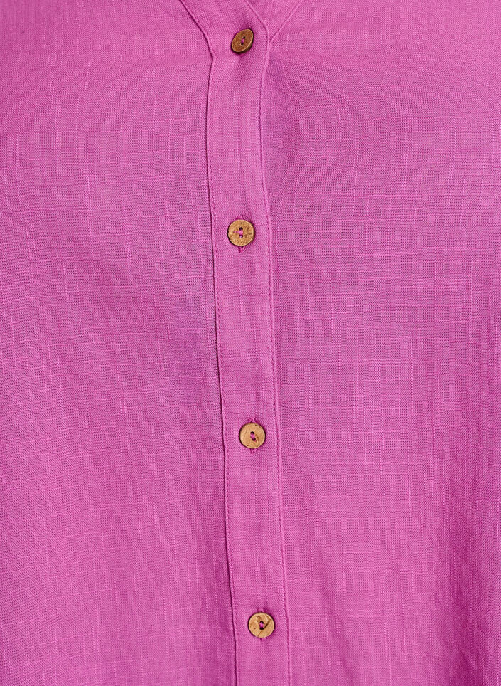 Skjortebluse i bomuld med V-udsk&aelig;ring, Lyser&oslash;d, Packshot image number 2