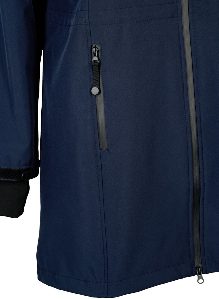 Softshell jakke med aftagelig h&aelig;tte, Bl&aring;, Packshot image number 3