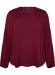 Viskosebluse med V-hals og lange &aelig;rmer, R&oslash;d, Packshot image number 0
