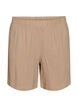 Shorts i bomuldsmusselin med h&oslash;j talje, Beige, Packshot image number 0