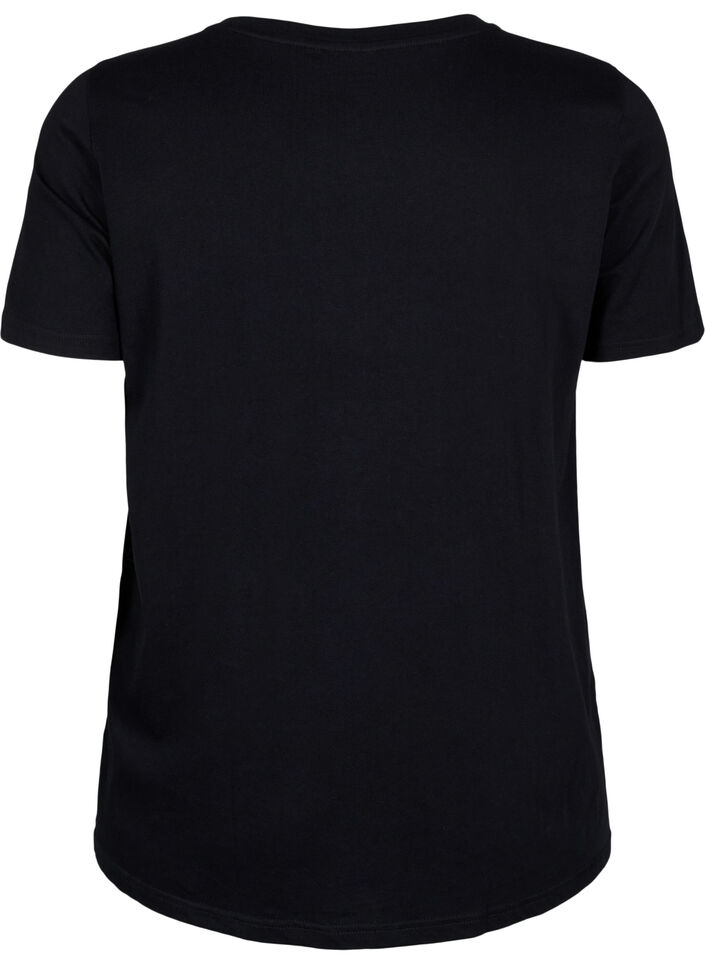 T-shirt med tekst motiv, Black W. Black, Packshot image number 1