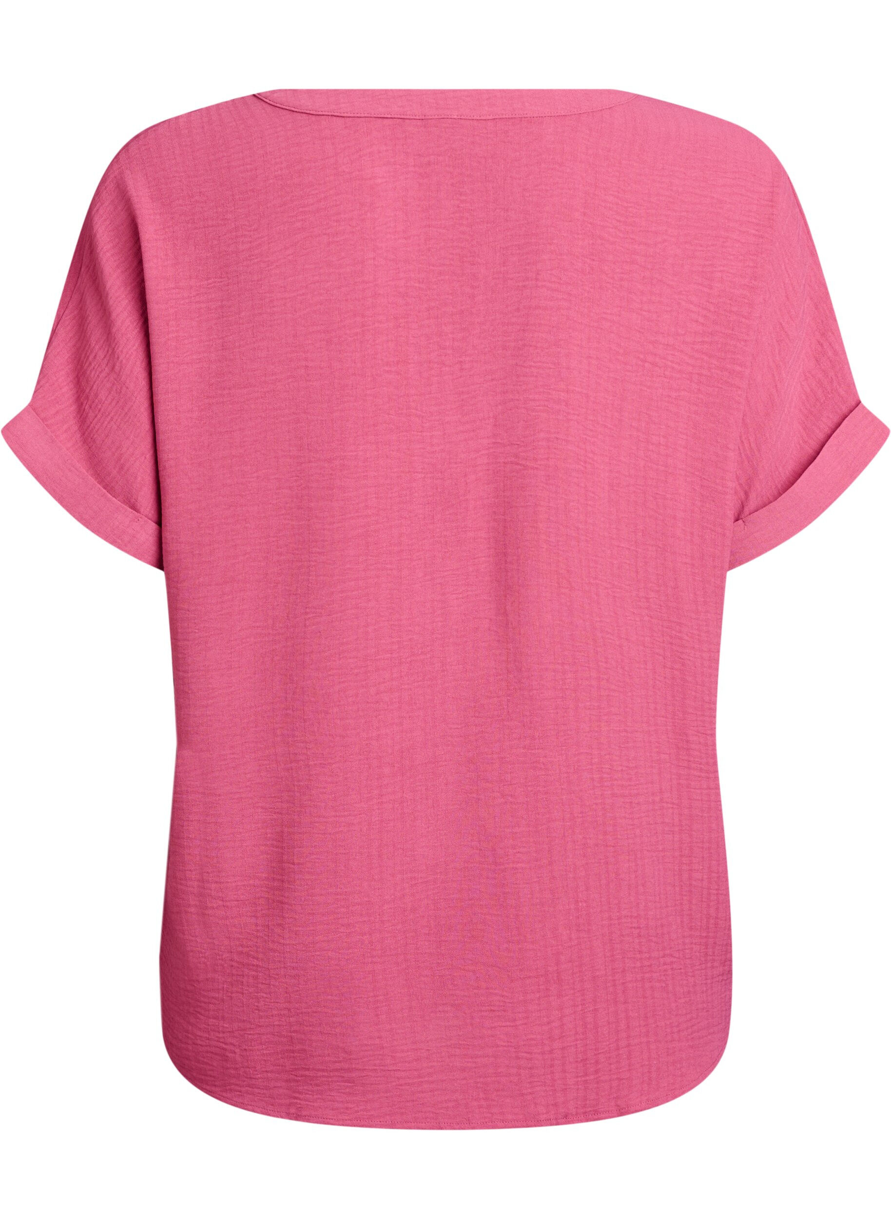 Zizzi L&oslash;s bluse med korte &aelig;rmer, R&oslash;d, Packshot image number 1