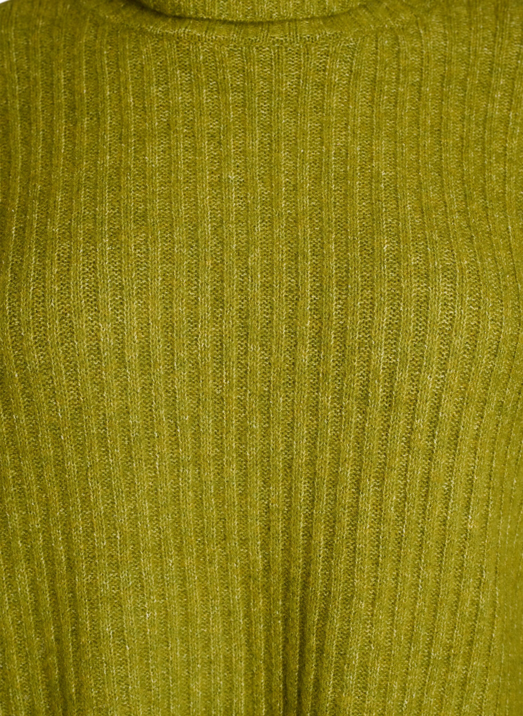 ZizziStrikbluse med rullekrave, Gr&oslash;n, Packshot image number 2