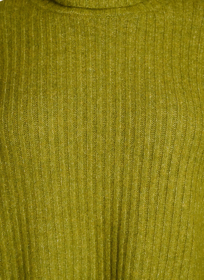 Strikbluse med rullekrave, Gr&oslash;n, Packshot image number 2