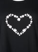 FLASH - T-shirt med motiv, Black Flower Heart , Packshot image number 2