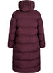 Lang puffer vinterjakke med h&aelig;tte, M&oslash;rk Bordeaux, Packshot image number 1