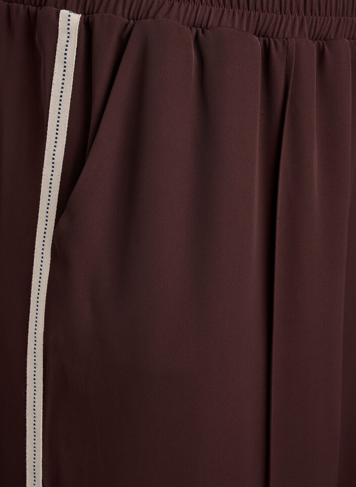 Sporty bukser med lige ben og sidestriber, Mørk Bordeaux, Packshot image number 2