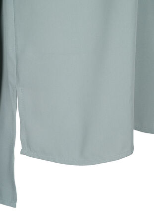 Ensfarvet skjorte med v-udskæring, Chinois Green, Packshot image number 3
