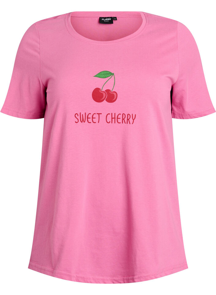 T-shirt med motiv, Lyser&oslash;d, Packshot image number 0