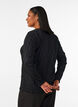 Jerseybluse med b&oslash;lget struktur, Sort, Model image number 2