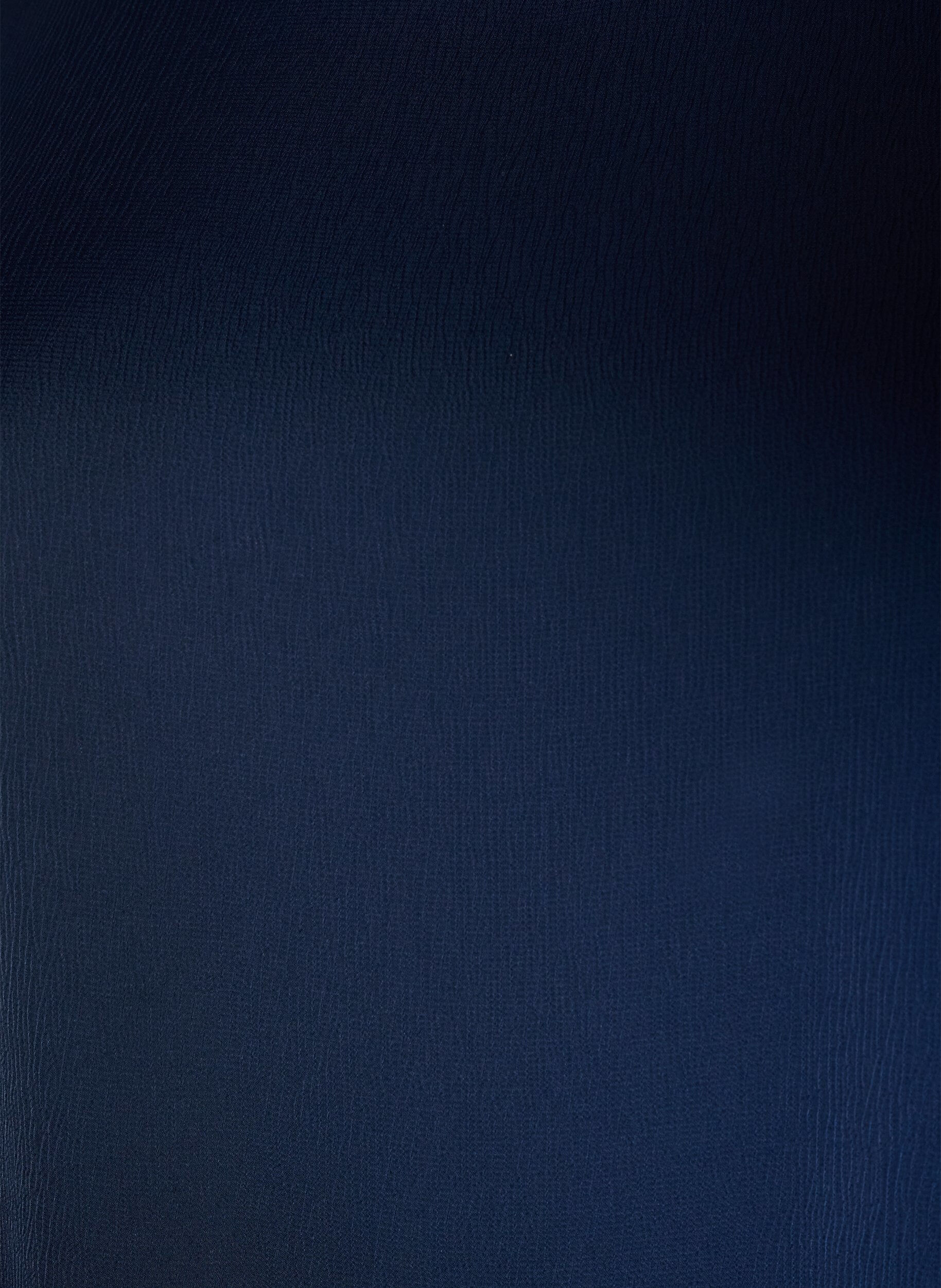 ZizziSatinbluse med albuelange &aelig;rmer, Bl&aring;, Packshot image number 2
