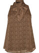 &AElig;rmel&oslash;s bluse med h&oslash;j hals og sl&oslash;jfe, Brun, Packshot image number 0