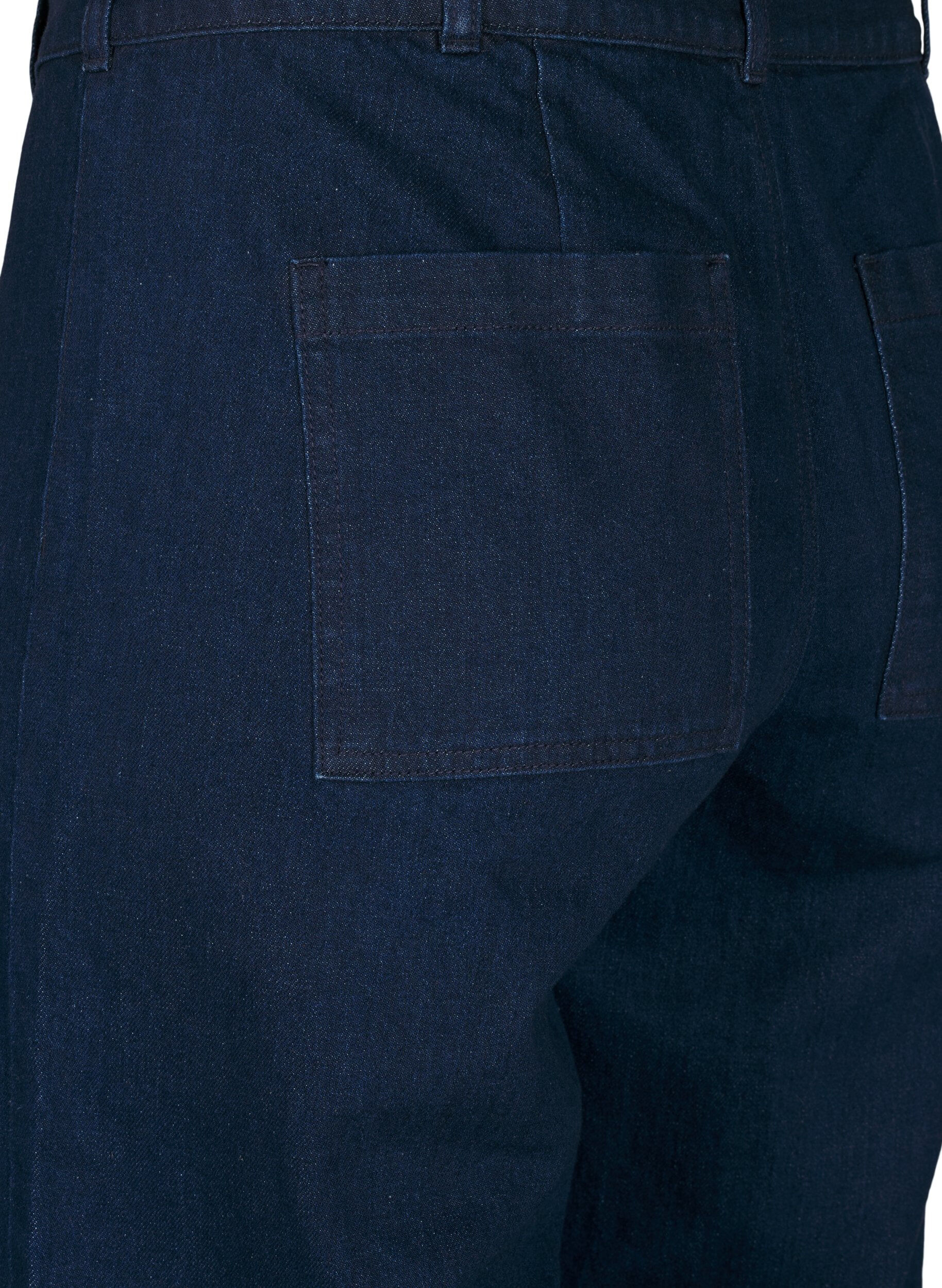 Zizzi H&oslash;jtaljede jeans med vidde, Bl&aring;, Packshot image number 3