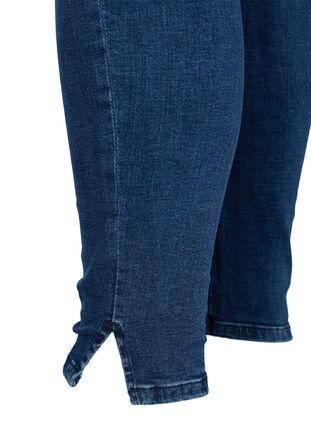 Cropped Amy jeans med slids, Blue denim, Packshot image number 3