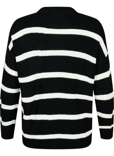 FLASH - Stribet striktrøje, Black/White Stripe, Packshot image number 1