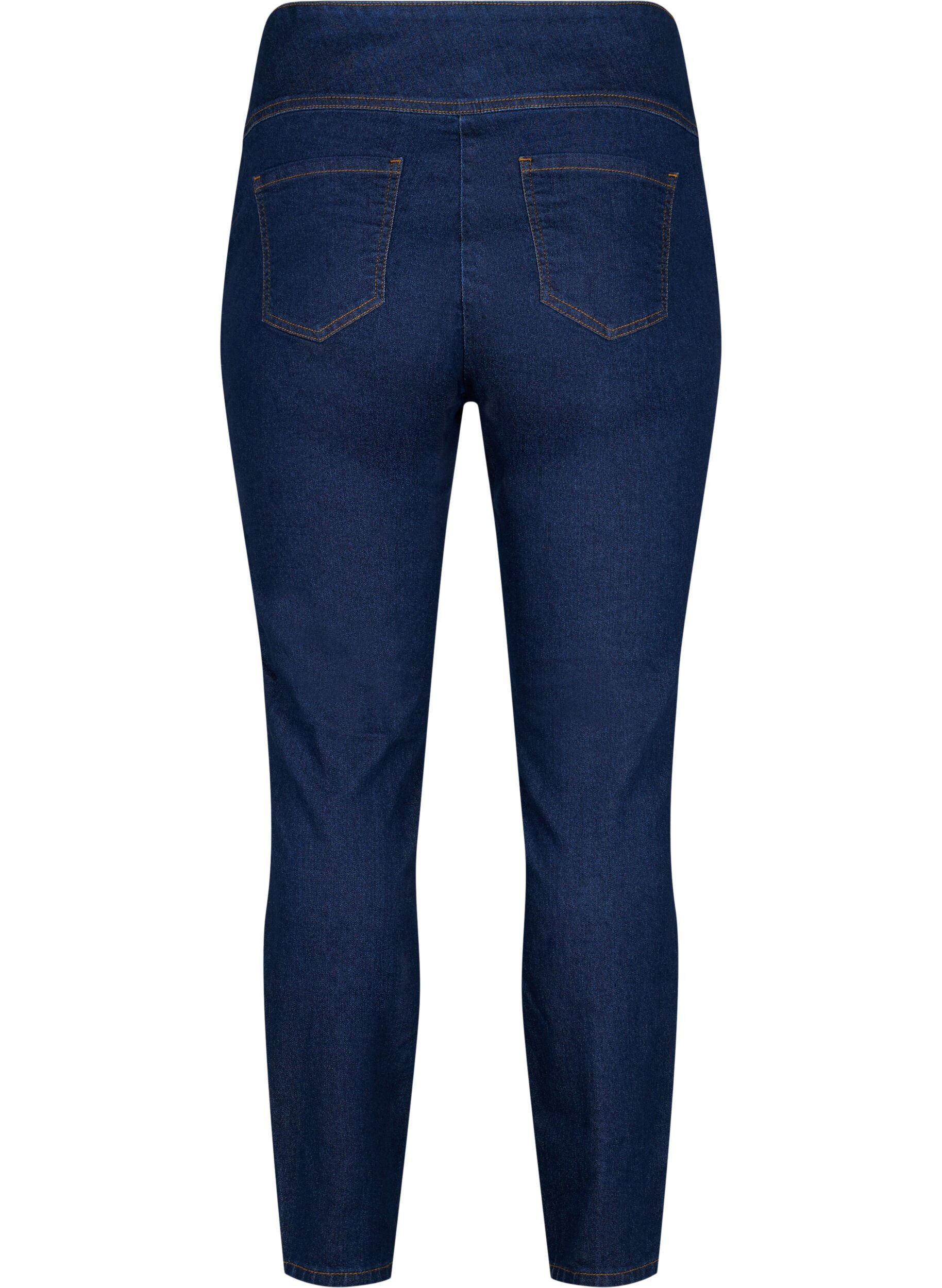 Zizzi Stretchy jeggings i bomuldsmix, Dark blue, Packshot image number 1