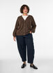 Cardigan med dekorative knapper og V-hals, Brun, Model image number 1