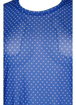Mesh bluse med print, Classic Blue Dot, Packshot image number 2