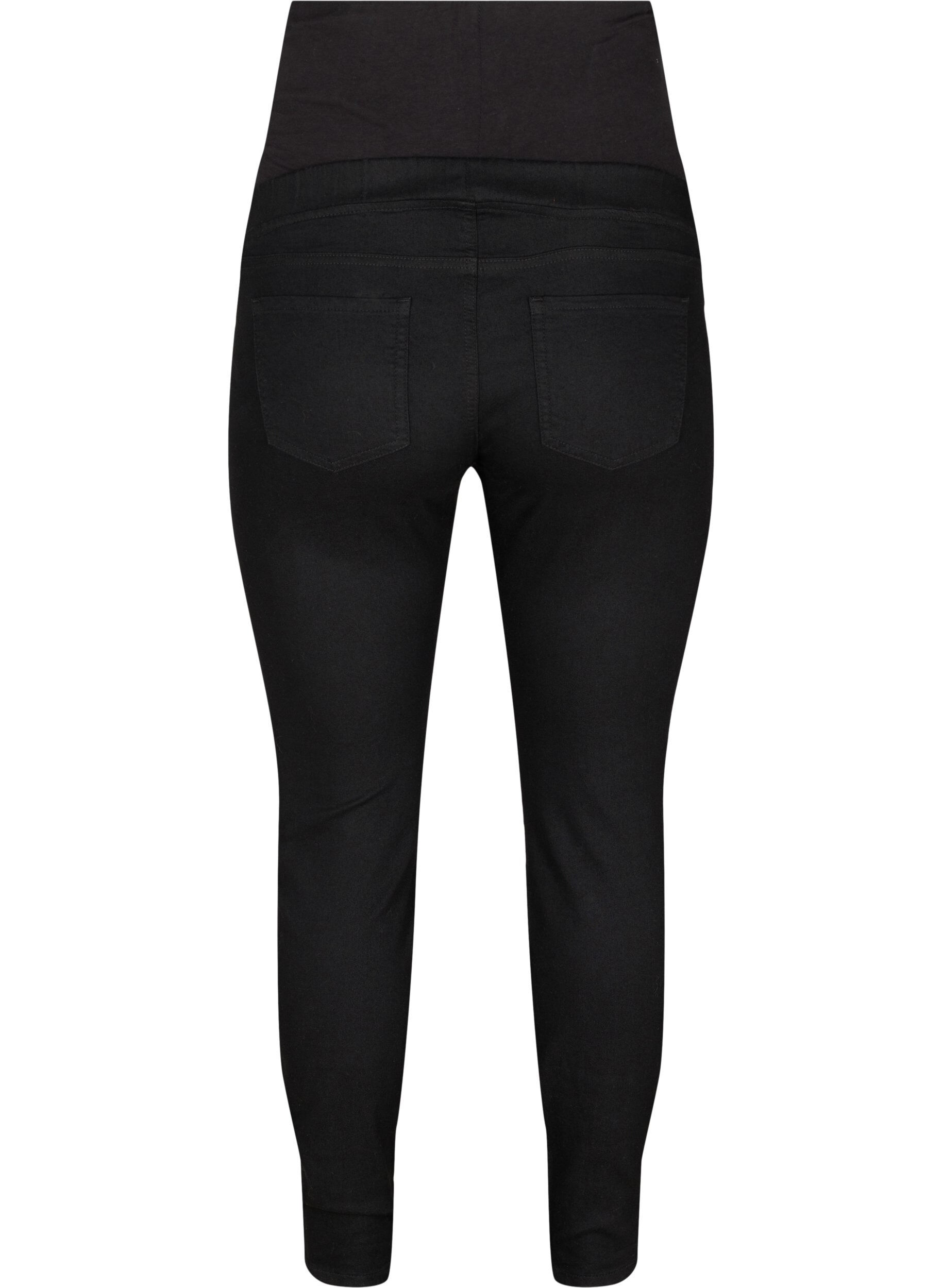 Zizzi Graviditets jeggings med baglommer, Black, Packshot image number 1
