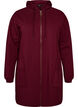 Lang hoodie-cardigan med lynl&aring;s, R&oslash;d, Packshot image number 0