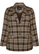 Ternet blazer med lommer og slids, Brun, Packshot image number 0