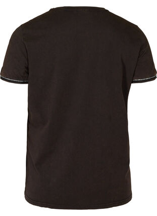 Kortærmet t-shirt med kæde, Black Acid Wash, Packshot image number 1