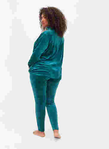 Ensfarvede velour leggings, Ponderosa Pine, Model image number 1