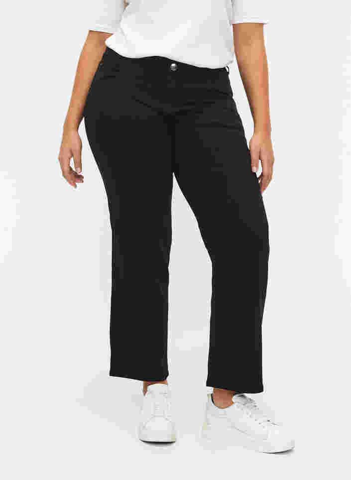Regular fit Gemma jeans med høj talje, Black, Model image number 3