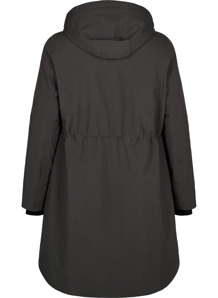 Funktionel parka vinterjakke med hætte, Raven, Packshot image number 1