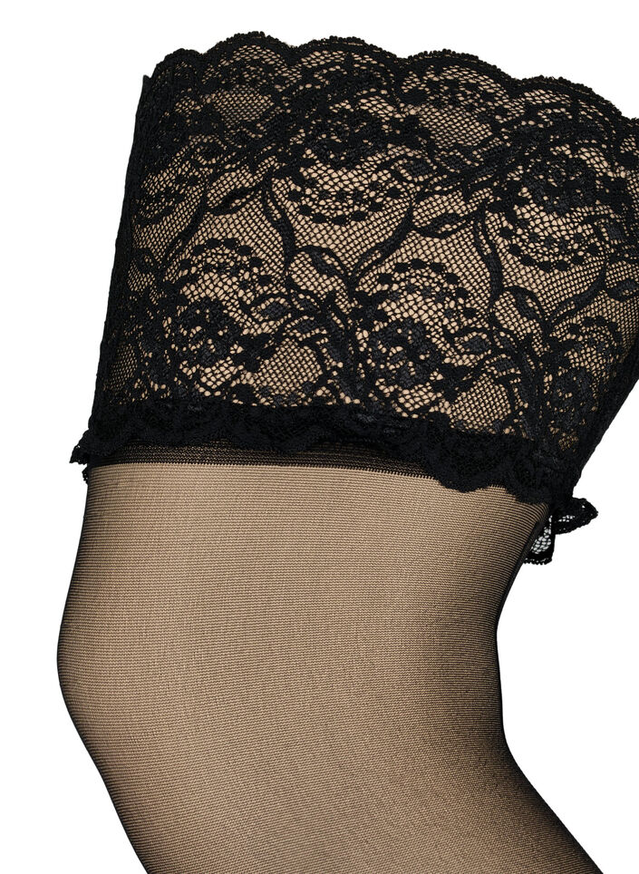 Selvsiddende str&oslash;mper i 20 denier, Sort, Packshot image number 2