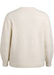 Strikbluse med påsyede snoredetaljer, Beige, Packshot image number 1