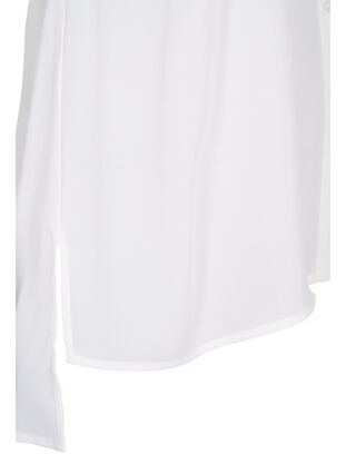 Langærmet skjorte med v-hals, Bright White, Packshot image number 3