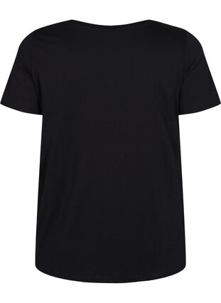 Bomulds nat t-shirt med tryk , Black w. Be , Packshot image number 1