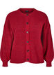 Ribstrikket cardigan med knapper, R&oslash;d, Packshot image number 0
