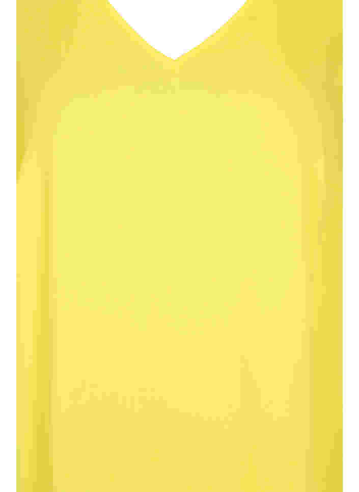 Viskose kjole med v-udskæring, Blazing Yellow, Packshot image number 2