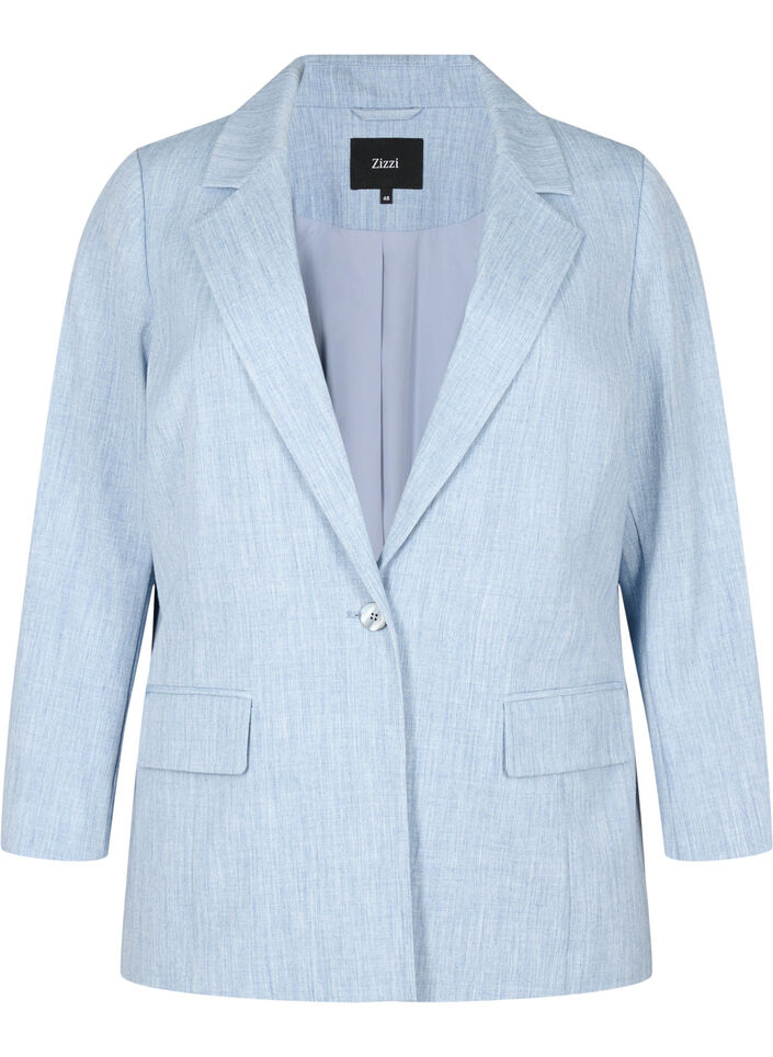 Meleret blazer med knaplukning, Infinity , Packshot image number 0