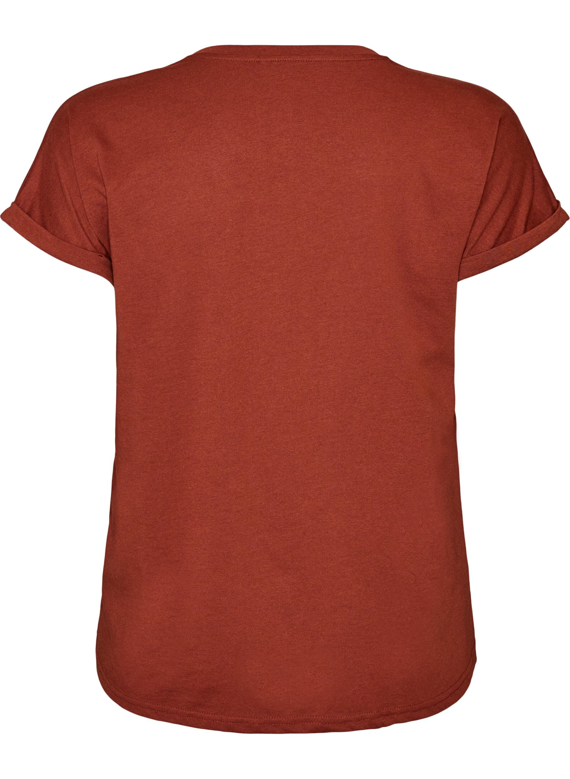ZizziKort&aelig;rmet T-shirt i bomuldsblanding, R&oslash;d, Packshot image number 1