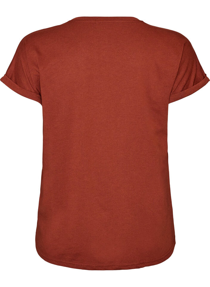 Kort&aelig;rmet T-shirt i bomuldsblanding, R&oslash;d, Packshot image number 1