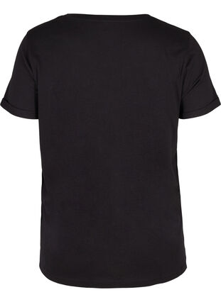 Bomulds trænings t-shirt med tryk, Black Lights Active, Packshot image number 1