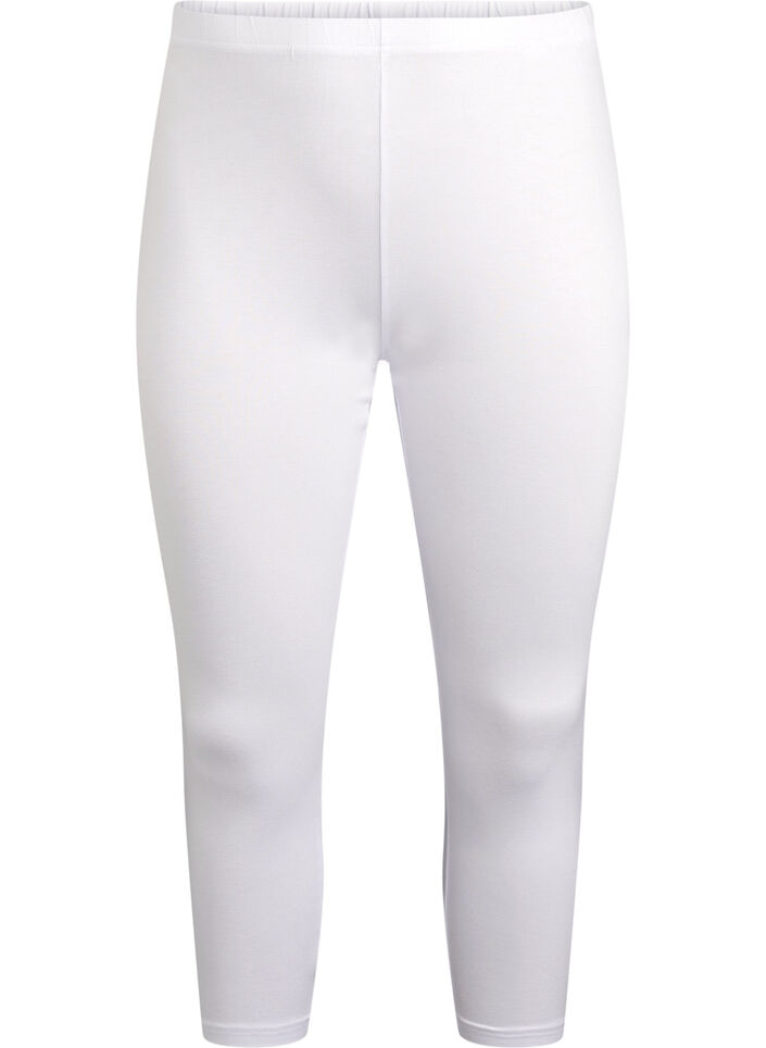 Basis 3/4 leggings i viskose, Hvid, Packshot image number 0