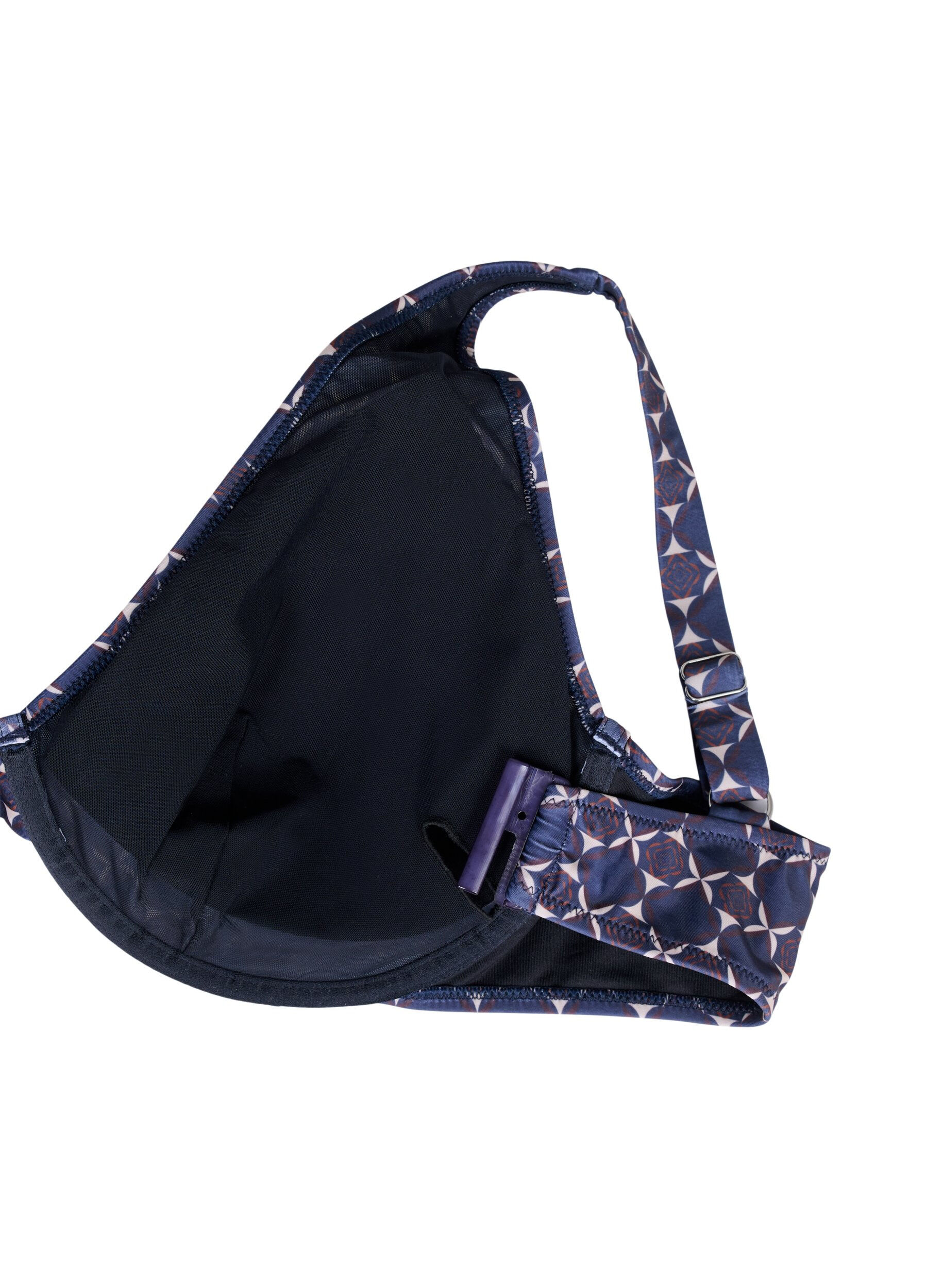 Zizzi Printet bikini overdel med b&oslash;jle, Bl&aring;, Packshot image number 3