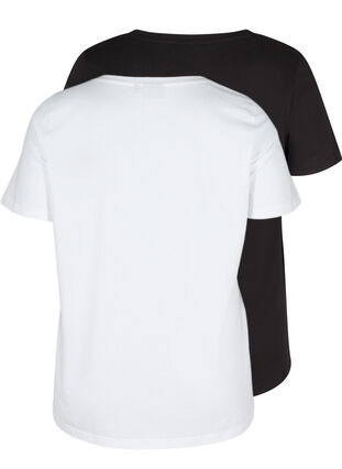 2-pak basis bomulds t-shirt, Bright White, Packshot image number 1
