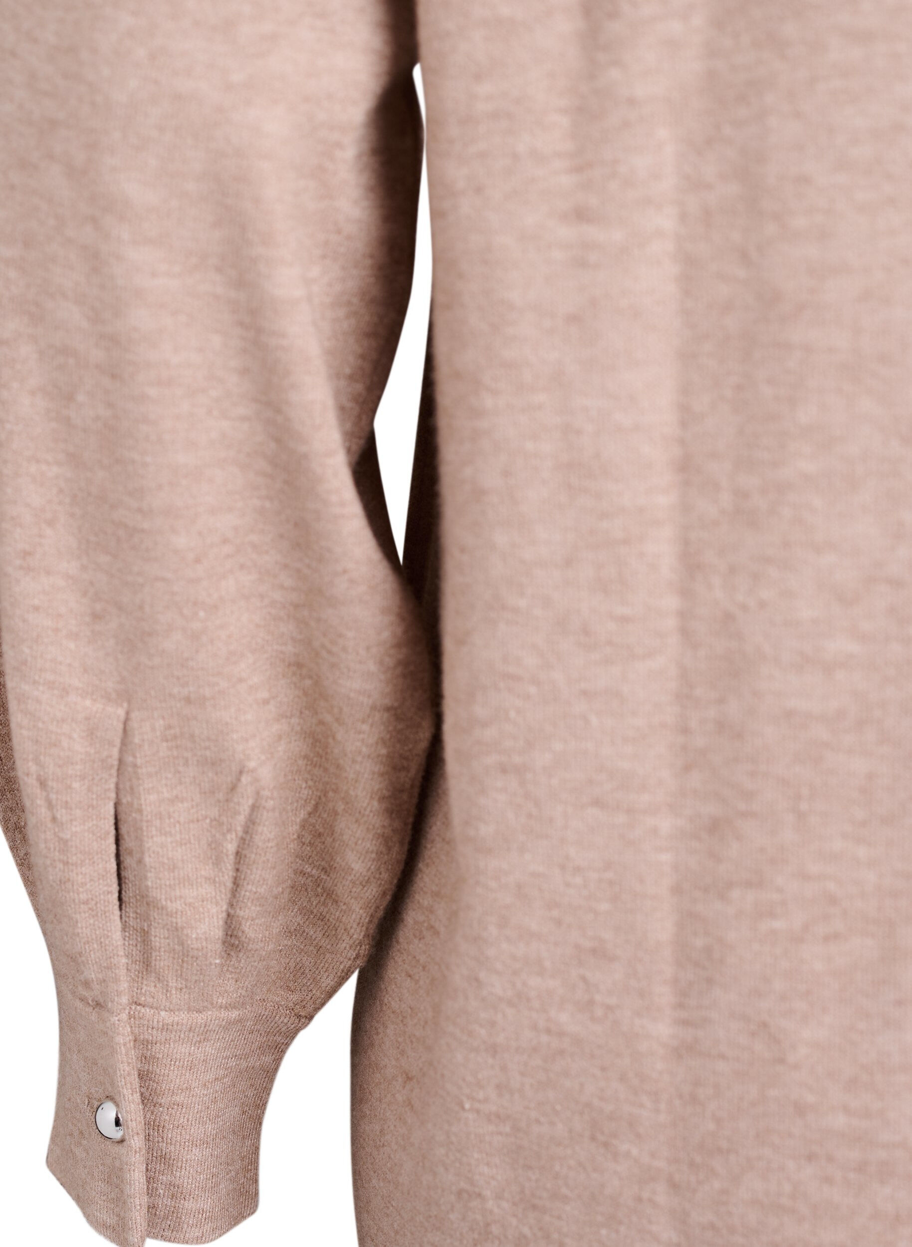 Zizzi Kort strikkjole med raglan&aelig;rmer, Beige, Packshot image number 3