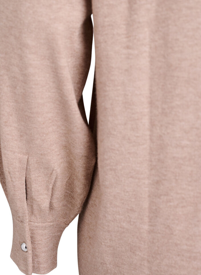 Kort strikkjole med raglan&aelig;rmer, Beige, Packshot image number 3