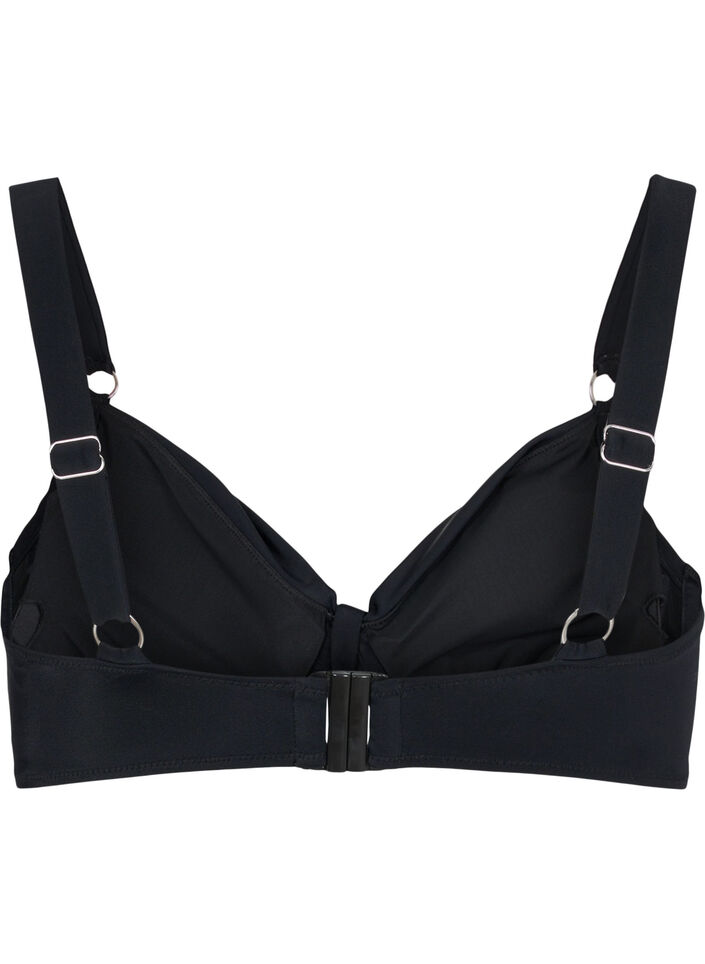 Bikini overdel med draperinger, Sort, Packshot image number 1