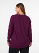 Jerseybluse med asymmetrisk blondekant, Lilla, Model image number 2