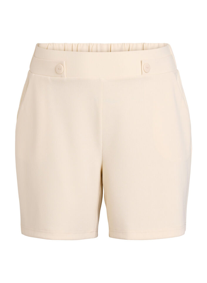 Shorts med lommer og l&oslash;s pasform, Beige, Packshot image number 0