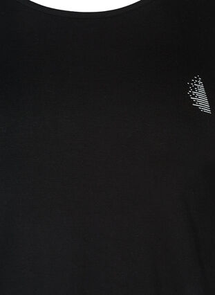 Træningsbluse med mesh og print, Black, Packshot image number 2