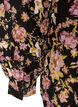 Bluse med blomsterprint og fl&aelig;sedetaljer, Sort, Packshot image number 3