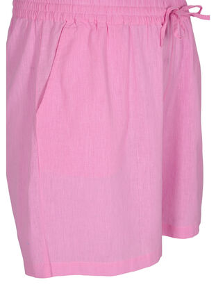 Løse shorts i bomuldsmix med hør, Begonia Pink, Packshot image number 2